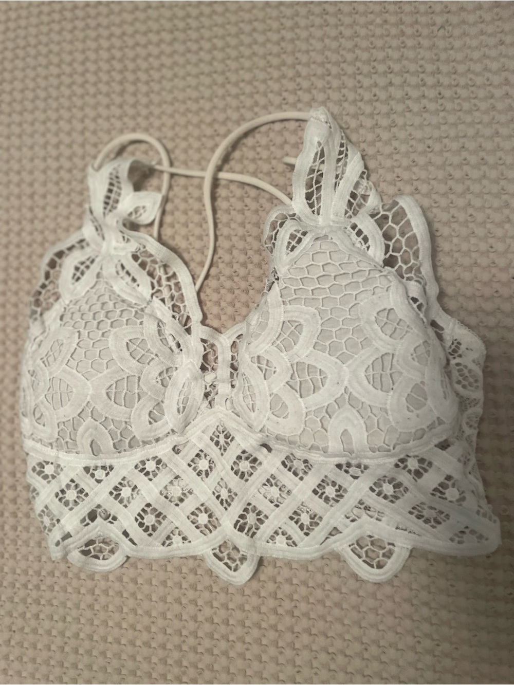 Lace Bralette Halter in White